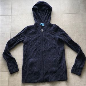 white + warren 100% cashmere sweater with hood